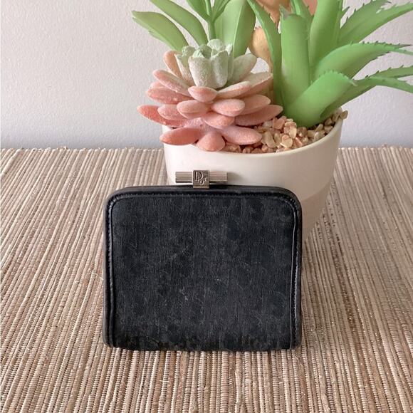 VTG Christian Dior Paris Trotter Black Coin Purse Wallet - Picture 1 of 7
